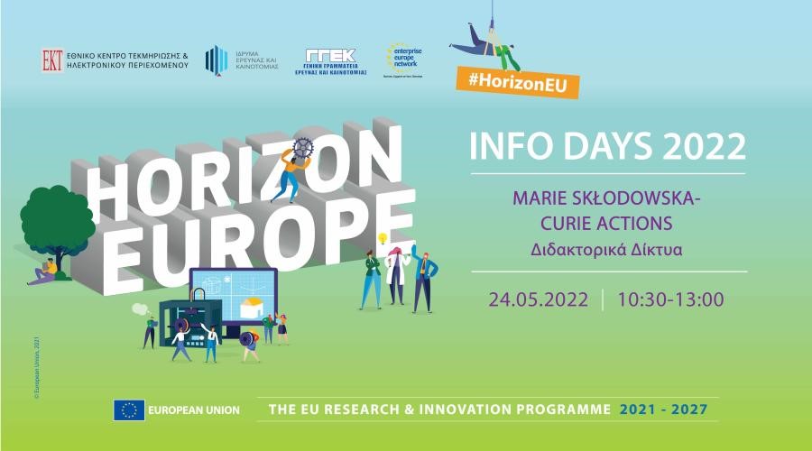 Διαδικτυακή εκδήλωση «Marie Skłodowska-Curie Actions – Διδακτορικά Δίκτυα 2022»| 24-5-2022 | ώρα 10.30-13.00